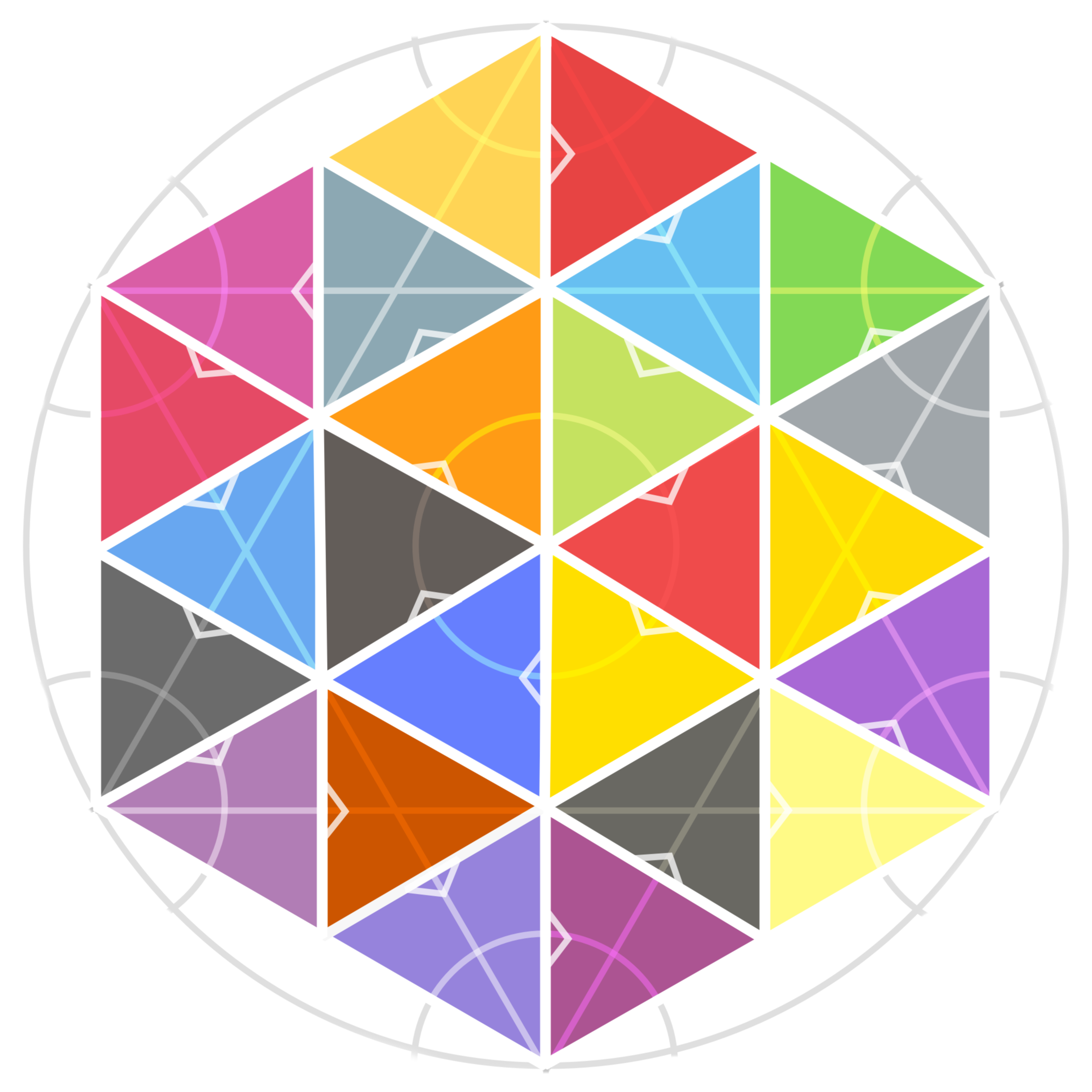 24 segment multi-coloured magic circle